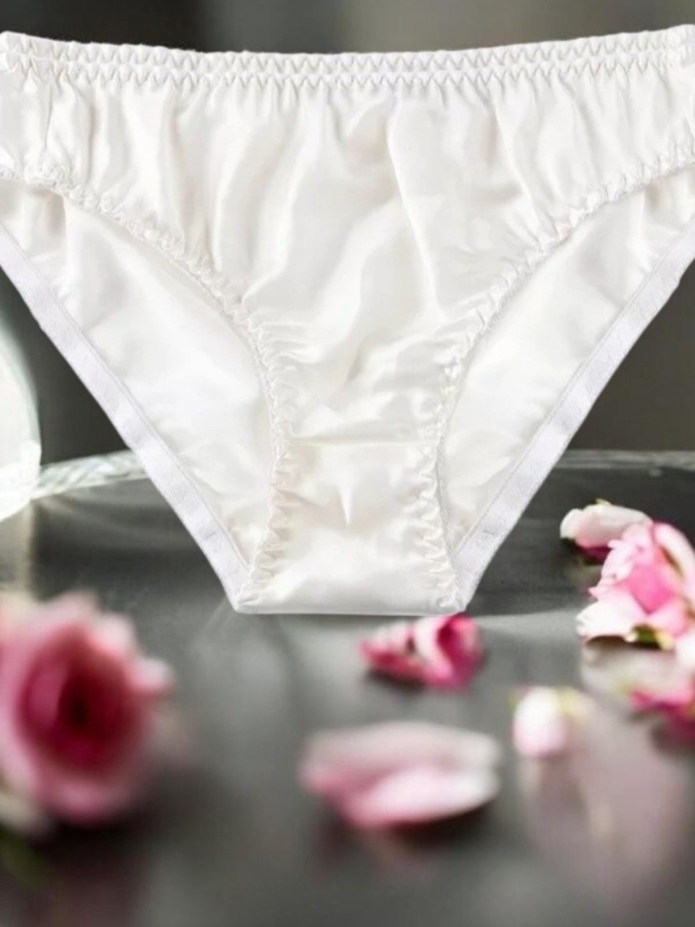 Classic White Silk Bikini Panty - Women Intimates